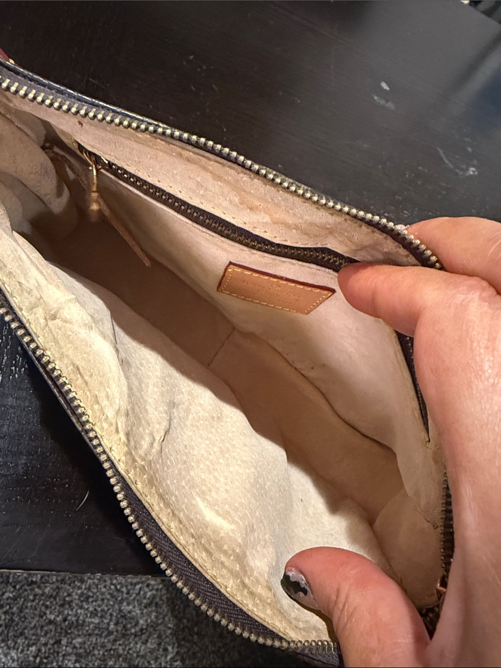 Louis Vuitton Brown Monogram Mini Pochette with Natural Vachetta Strap - Picture 5 of 7